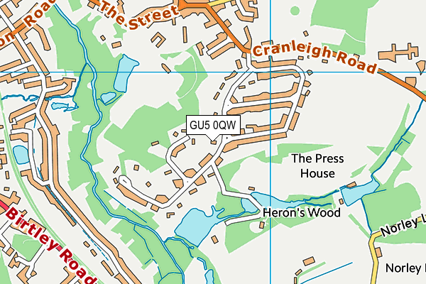 GU5 0QW map - OS VectorMap District (Ordnance Survey) GU5 0QW map - OS VectorMap District (Ordnance Survey)