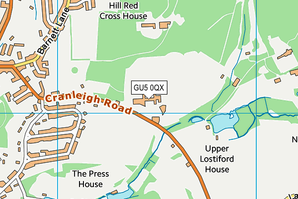 GU5 0QX map - OS VectorMap District (Ordnance Survey) GU5 0QX map - OS VectorMap District (Ordnance Survey)