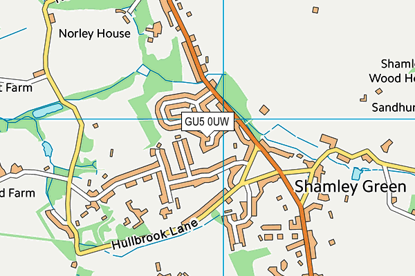 GU5 0UW map - OS VectorMap District (Ordnance Survey) GU5 0UW map - OS VectorMap District (Ordnance Survey)