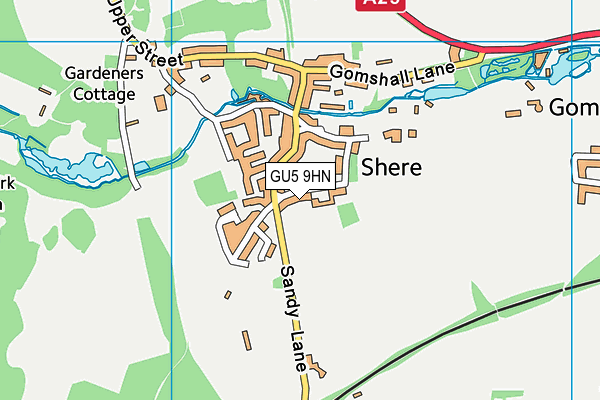 GU5 9HN map - OS VectorMap District (Ordnance Survey) GU5 9HN map - OS VectorMap District (Ordnance Survey)