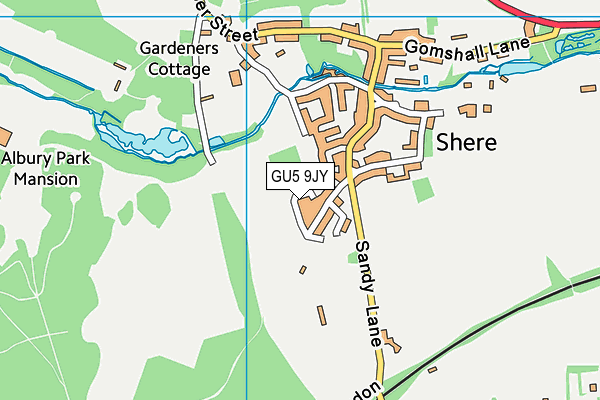 GU5 9JY map - OS VectorMap District (Ordnance Survey) GU5 9JY map - OS VectorMap District (Ordnance Survey)