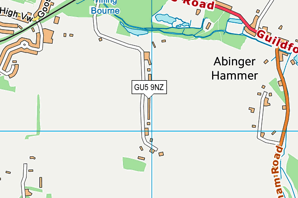 GU5 9NZ map - OS VectorMap District (Ordnance Survey) GU5 9NZ map - OS VectorMap District (Ordnance Survey)