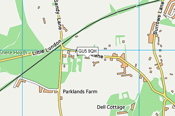 GU5 9QH map - OS VectorMap District (Ordnance Survey) GU5 9QH map - OS VectorMap District (Ordnance Survey)