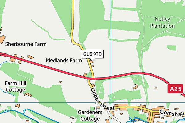 GU5 9TD map - OS VectorMap District (Ordnance Survey) GU5 9TD map - OS VectorMap District (Ordnance Survey)