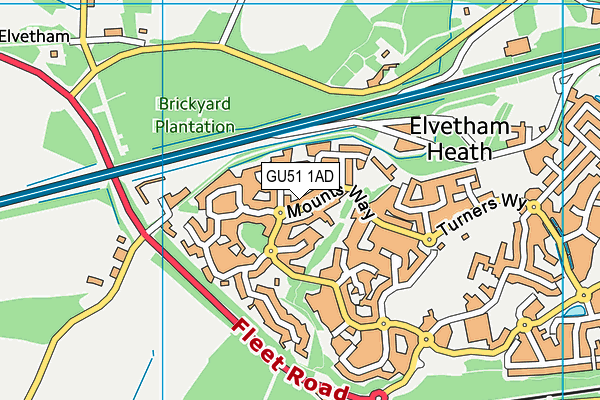 GU51 1AD map - OS VectorMap District (Ordnance Survey) GU51 1AD map - OS VectorMap District (Ordnance Survey)
