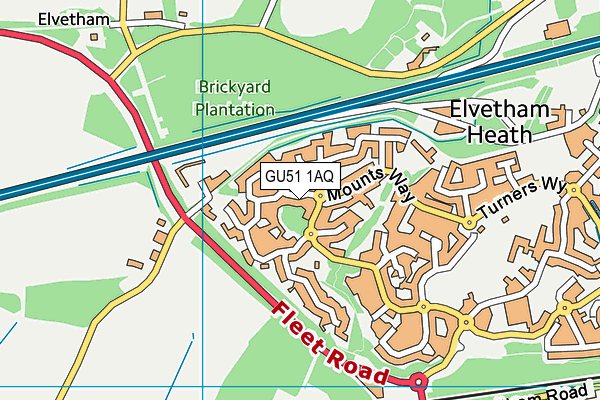 GU51 1AQ map - OS VectorMap District (Ordnance Survey)