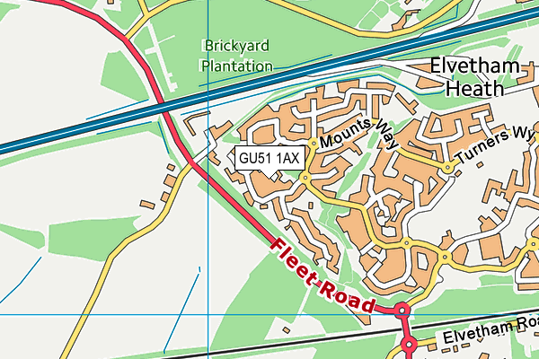 GU51 1AX map - OS VectorMap District (Ordnance Survey) GU51 1AX map - OS VectorMap District (Ordnance Survey)