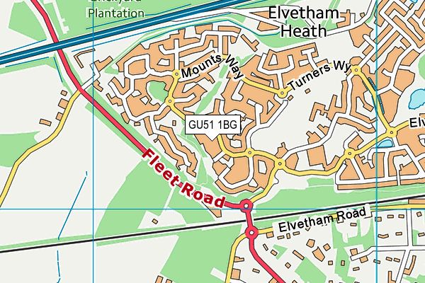 GU51 1BG map - OS VectorMap District (Ordnance Survey)