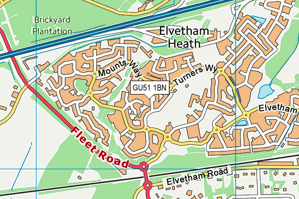 GU51 1BN map - OS VectorMap District (Ordnance Survey) GU51 1BN map - OS VectorMap District (Ordnance Survey)