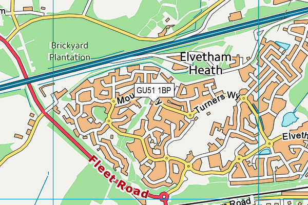 GU51 1BP map - OS VectorMap District (Ordnance Survey) GU51 1BP map - OS VectorMap District (Ordnance Survey)