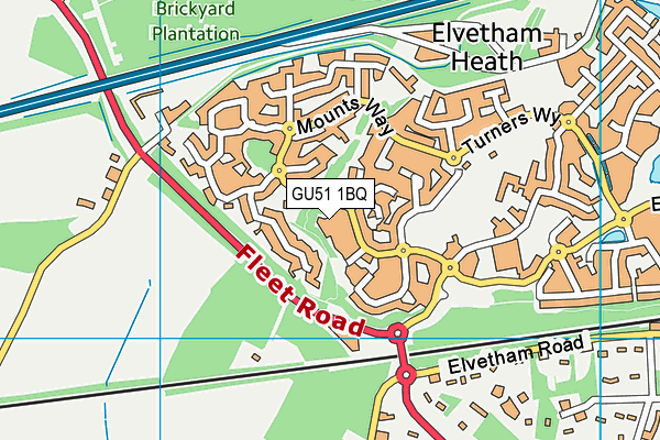 GU51 1BQ map - OS VectorMap District (Ordnance Survey) GU51 1BQ map - OS VectorMap District (Ordnance Survey)