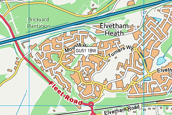 GU51 1BW map - OS VectorMap District (Ordnance Survey) GU51 1BW map - OS VectorMap District (Ordnance Survey)