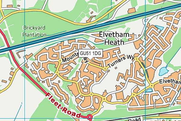GU51 1DG map - OS VectorMap District (Ordnance Survey)
