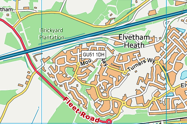 GU51 1DH map - OS VectorMap District (Ordnance Survey) GU51 1DH map - OS VectorMap District (Ordnance Survey)