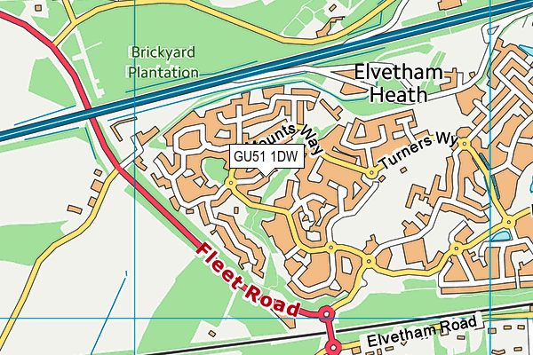 GU51 1DW map - OS VectorMap District (Ordnance Survey) GU51 1DW map - OS VectorMap District (Ordnance Survey)