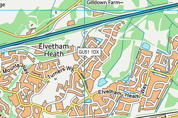 GU51 1DX map - OS VectorMap District (Ordnance Survey) GU51 1DX map - OS VectorMap District (Ordnance Survey)