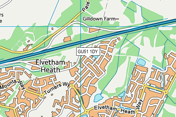 GU51 1DY map - OS VectorMap District (Ordnance Survey)
