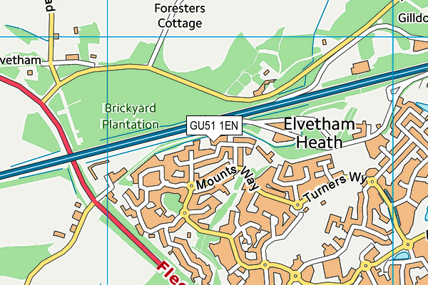 GU51 1EN map - OS VectorMap District (Ordnance Survey)