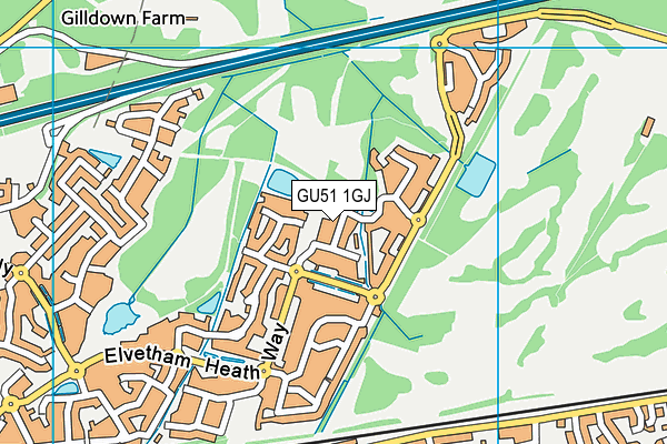GU51 1GJ map - OS VectorMap District (Ordnance Survey)