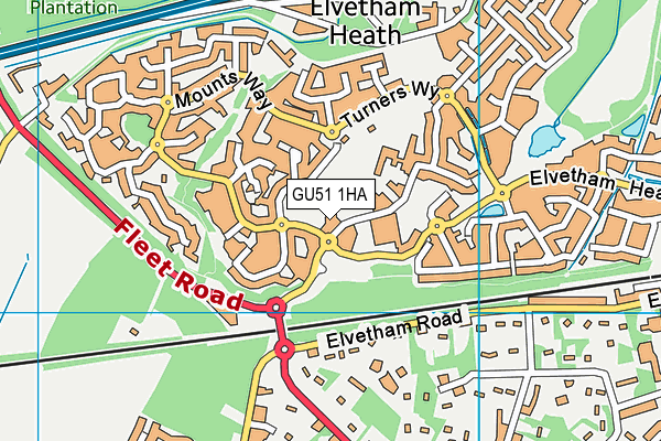 GU51 1HA map - OS VectorMap District (Ordnance Survey) GU51 1HA map - OS VectorMap District (Ordnance Survey)