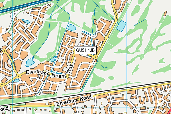 GU51 1JB map - OS VectorMap District (Ordnance Survey) GU51 1JB map - OS VectorMap District (Ordnance Survey)