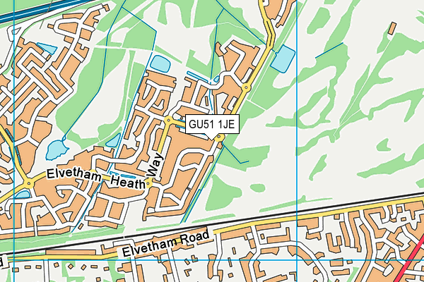 GU51 1JE map - OS VectorMap District (Ordnance Survey) GU51 1JE map - OS VectorMap District (Ordnance Survey)