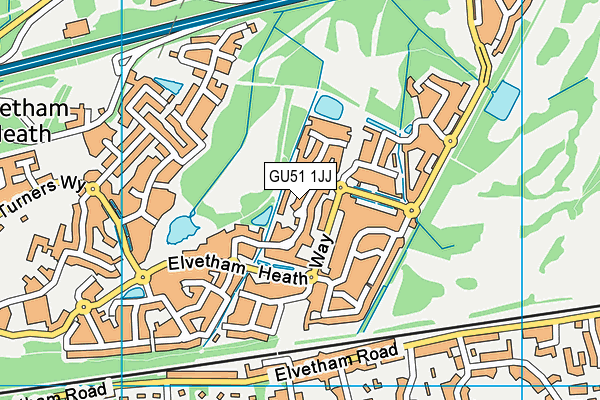 GU51 1JJ map - OS VectorMap District (Ordnance Survey)