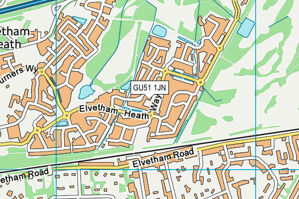 GU51 1JN map - OS VectorMap District (Ordnance Survey) GU51 1JN map - OS VectorMap District (Ordnance Survey)