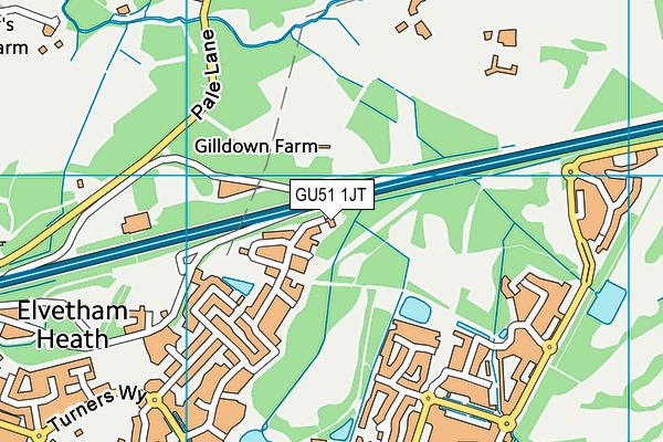 GU51 1JT map - OS VectorMap District (Ordnance Survey) GU51 1JT map - OS VectorMap District (Ordnance Survey)