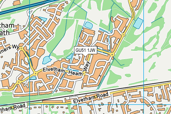GU51 1JW map - OS VectorMap District (Ordnance Survey) GU51 1JW map - OS VectorMap District (Ordnance Survey)