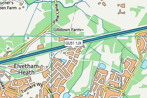 GU51 1JX map - OS VectorMap District (Ordnance Survey) GU51 1JX map - OS VectorMap District (Ordnance Survey)