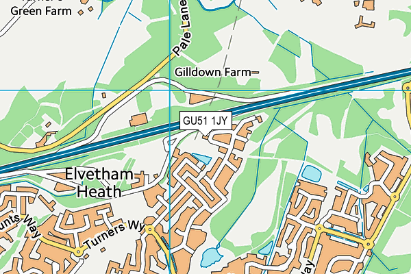 GU51 1JY map - OS VectorMap District (Ordnance Survey) GU51 1JY map - OS VectorMap District (Ordnance Survey)