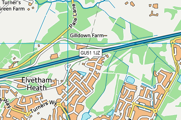 GU51 1JZ map - OS VectorMap District (Ordnance Survey) GU51 1JZ map - OS VectorMap District (Ordnance Survey)