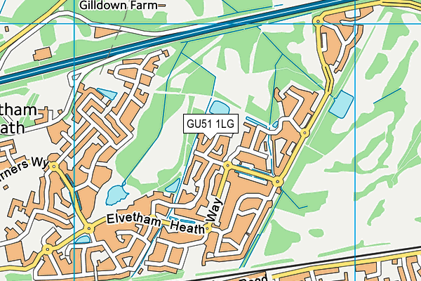 GU51 1LG map - OS VectorMap District (Ordnance Survey) GU51 1LG map - OS VectorMap District (Ordnance Survey)