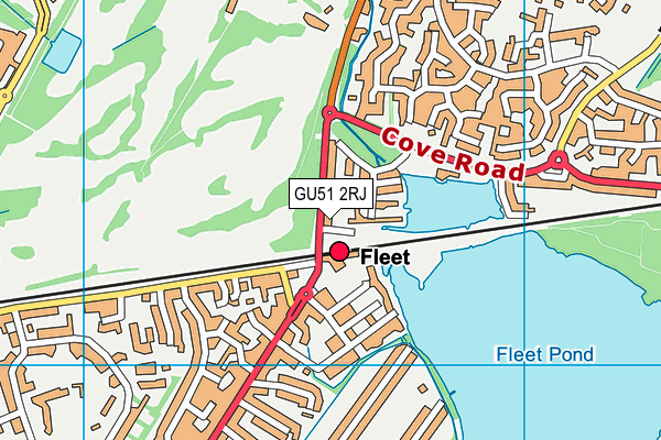 GU51 2RJ map - OS VectorMap District (Ordnance Survey)