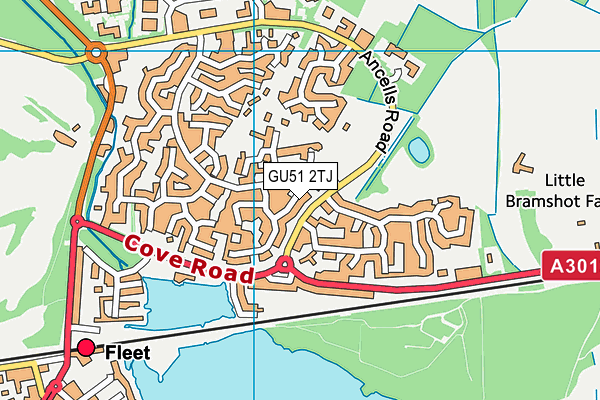 GU51 2TJ map - OS VectorMap District (Ordnance Survey) GU51 2TJ map - OS VectorMap District (Ordnance Survey)