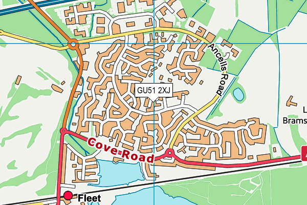 GU51 2XJ map - OS VectorMap District (Ordnance Survey) GU51 2XJ map - OS VectorMap District (Ordnance Survey)