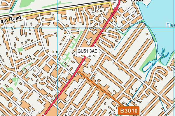 GU51 3AE map - OS VectorMap District (Ordnance Survey) GU51 3AE map - OS VectorMap District (Ordnance Survey)