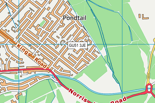GU51 3JE map - OS VectorMap District (Ordnance Survey) GU51 3JE map - OS VectorMap District (Ordnance Survey)