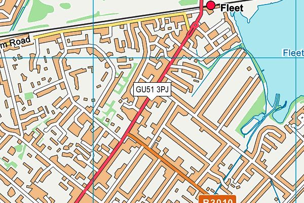 GU51 3PJ map - OS VectorMap District (Ordnance Survey) GU51 3PJ map - OS VectorMap District (Ordnance Survey)