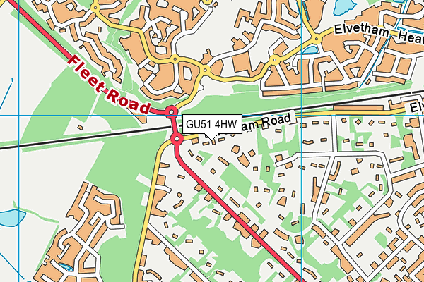 GU51 4HW map - OS VectorMap District (Ordnance Survey) GU51 4HW map - OS VectorMap District (Ordnance Survey)
