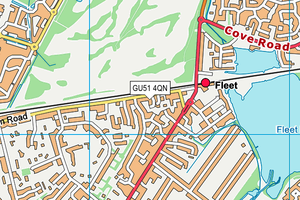 GU51 4QN map - OS VectorMap District (Ordnance Survey) GU51 4QN map - OS VectorMap District (Ordnance Survey)