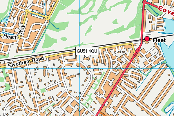 GU51 4QU map - OS VectorMap District (Ordnance Survey) GU51 4QU map - OS VectorMap District (Ordnance Survey)