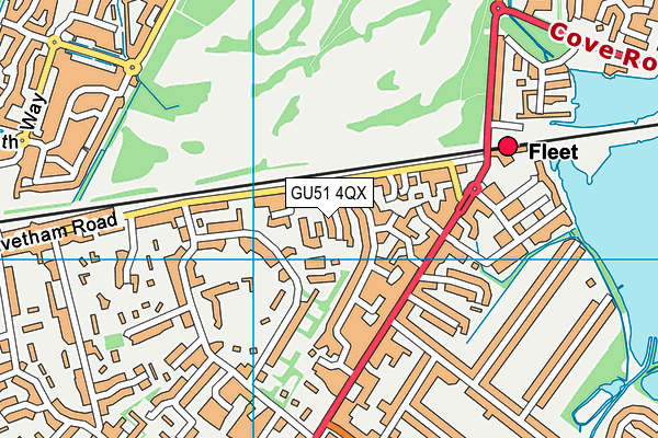 GU51 4QX map - OS VectorMap District (Ordnance Survey) GU51 4QX map - OS VectorMap District (Ordnance Survey)