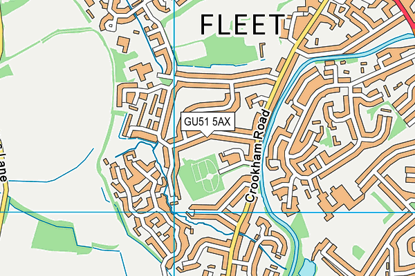 GU51 5AX map - OS VectorMap District (Ordnance Survey)