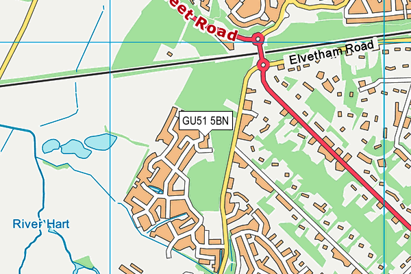 GU51 5BN map - OS VectorMap District (Ordnance Survey) GU51 5BN map - OS VectorMap District (Ordnance Survey)