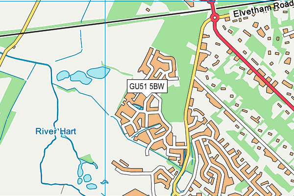 GU51 5BW map - OS VectorMap District (Ordnance Survey) GU51 5BW map - OS VectorMap District (Ordnance Survey)