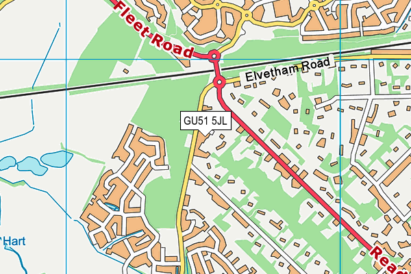 GU51 5JL map - OS VectorMap District (Ordnance Survey) GU51 5JL map - OS VectorMap District (Ordnance Survey)