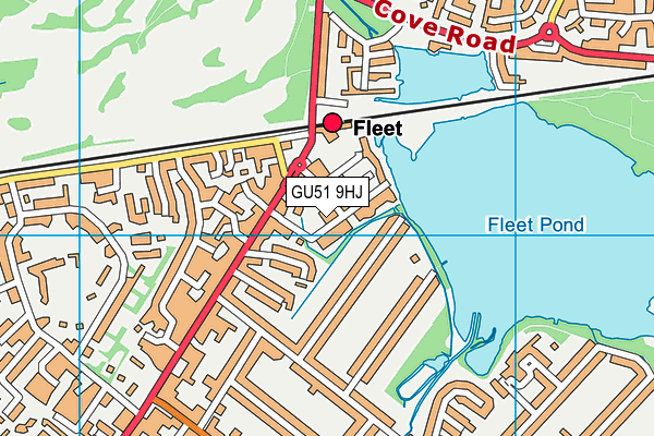 GU51 9HJ map - OS VectorMap District (Ordnance Survey)