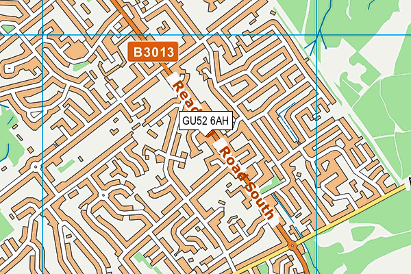GU52 6AH map - OS VectorMap District (Ordnance Survey) GU52 6AH map - OS VectorMap District (Ordnance Survey)